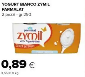 Oasi YOGURT BIANCO ZYMIL PARMALAT 2 pezzi - gr 250 offerta