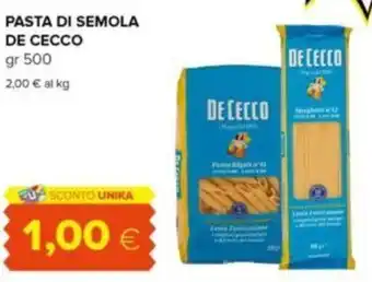 Oasi PASTA DI SEMOLA DE CECCO gr 500 offerta
