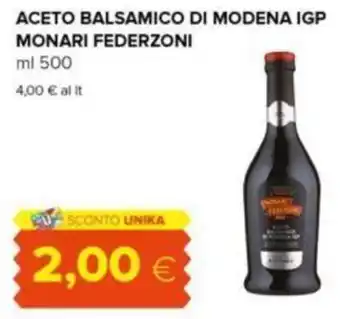 Oasi ACETO BALSAMICO DI MODENA IGP MONARI FEDERZONI ml 500 offerta