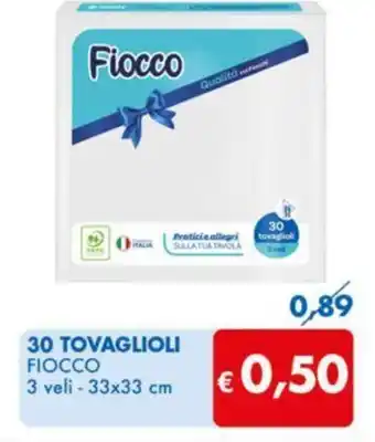 MD Discount 30 TOVAGLIOLI FIOCCO 3 veli - 33x33 cm offerta