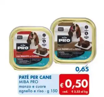 MD Discount PATÉ PER CANE MIBA PRO manzo e cuore agnello e riso - g 150 offerta