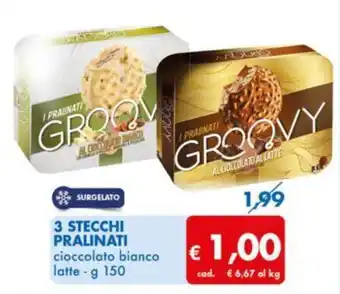 MD Discount 3 STECCHI PRALINATI cioccolato bianco latte - g 150 offerta