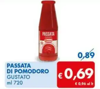 MD Discount PASSATA DI POMODORO GUSTATO ml 720 offerta