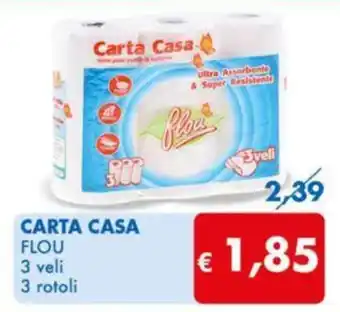 MD Discount CARTA CASA FLOU 3 veli 3 rotoli offerta