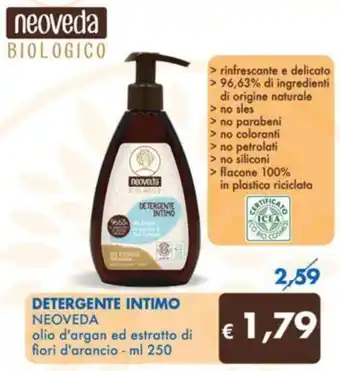 MD Discount DETERGENTE INTIMO NEOVEDA olio d'argan ed estratto di fiori d'arancio - ml 250 offerta