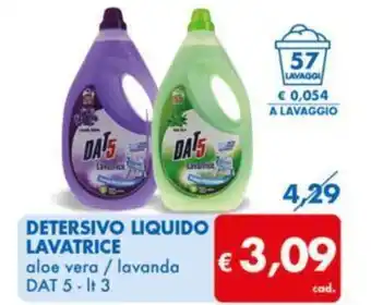 MD Discount DETERSIVO LIQUIDO LAVATRICE aloe vera / lavanda DAT 5-lt 3 offerta