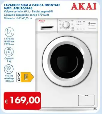 MD Discount LAVATRICE SLIM A CARICA FRONTALE AKAI offerta