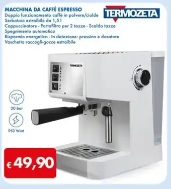 MD Discount TERMOZETA MACCHINA DA CAFFÉ ESPRESSO offerta