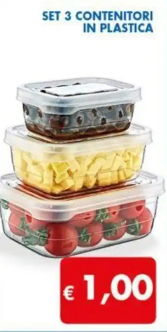 MD Discount SET 3 CONTENITORI IN PLASTICA offerta