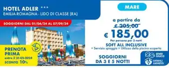 MD Discount HOTEL ADLER EMILIA-ROMAGNA - LIDO DI CLASSE (RA) offerta