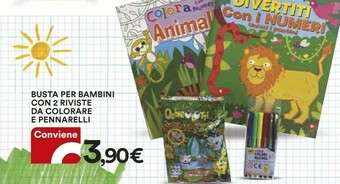 Coop Busta Per Bambini Con 2 Riviste Da Colorare E Pennarelli offerta