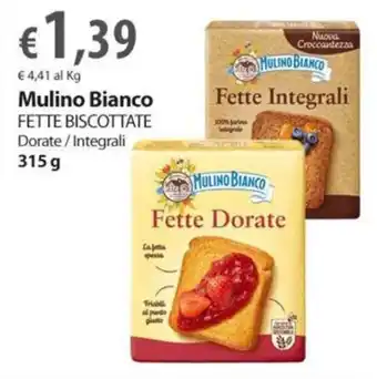 Extra Supermercati Mulino Bianco FETTE BISCOTTATE Dorate/Integrali 315 g offerta