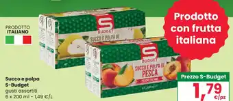 Interspar Succo e polpa S-Budget gusti assortiti 6X 200 ml offerta