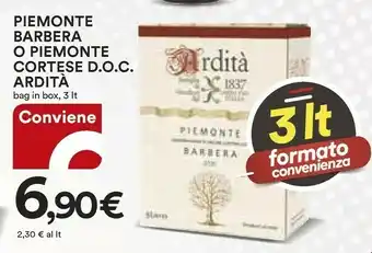 Coop Ardita Piemonte Barbera O Piemonte Cortesa D.O.C offerta
