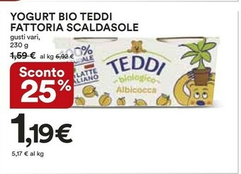 Coop Fattoria Scaldasole - Teddi Yogurt Albicocca Bio 230 g(ml) offerta