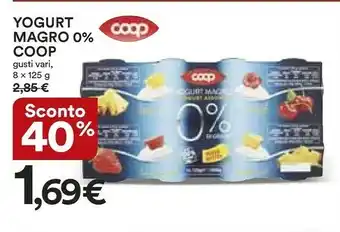 Coop Coop Yogurt Magro Alla Frutta 0% Grassi offerta