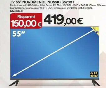 Coop Nordmende Nd55kfs5700t 55'' Tv offerta