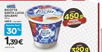Coop Galbani Ricotta Santa Lucia 450 G(ml) offerta