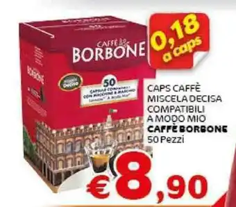 Crai CAPS CAFFÈ MISCELA DECISA COMPATIBILI A MODO MIO CAFFE BORBONE 50 Pezzi offerta