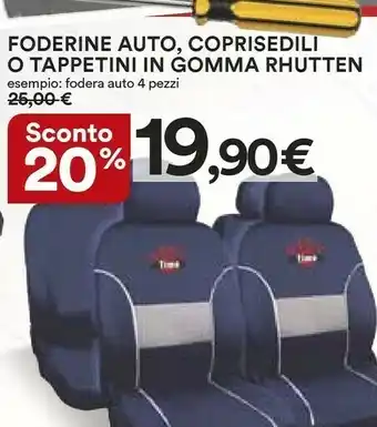 Coop Rhütten Foderine Auto Coprisedili O Tappetini In Gomma offerta