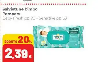Coop Pampers Salviettine Bimbo Baby Fresh Sensitive offerta