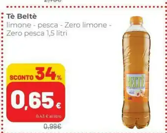 Coop Beltè Te Limone/pesca /zero Limone /zero Pesca offerta