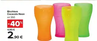 Carrefour Neon Bicchiere Cocacola offerta