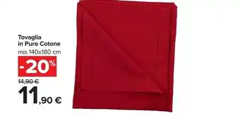 Carrefour Tovaglia In Puro Cotone Mis 140x180 offerta