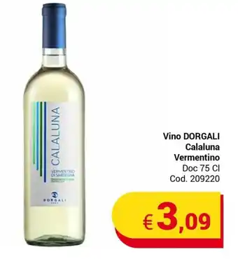 Centro Cash Vino DORGALI Calaluna Vermentino Doc 75 Cl offerta
