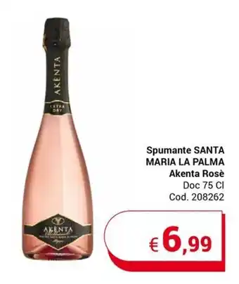 Spumante SANTA MARIA LA PALMA Akenta Rosè Doc 75 Cl