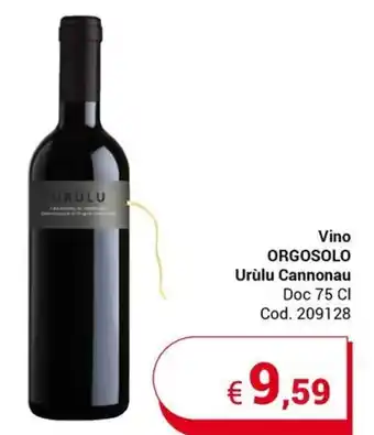 Centro Cash Vino ORGOSOLO Urùlu Cannonau Doc 75 Cl offerta