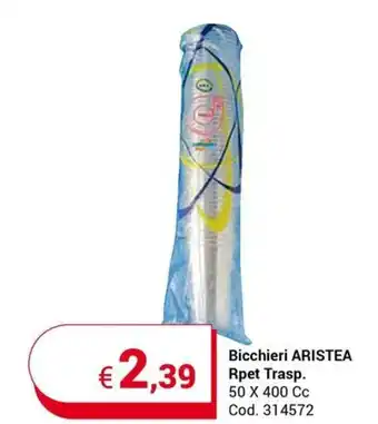 Bicchieri ARISTEA Rpet Trasp. 50 X 400 CC