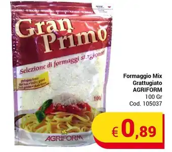 Centro Cash Formaggio Mix Grattugiato AGRIFORM 100 gr offerta