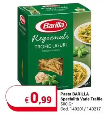 Centro Cash Pasta BARILLA Specialità Varie Trafile 500 Gr offerta