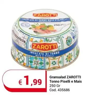 Gransalad ZAROTTI Tonno Piselli e Mais 250 Gr