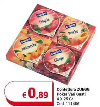 Centro Cash Confettura ZUEGG Poker Vari Gusti 4 X 25 Gr offerta