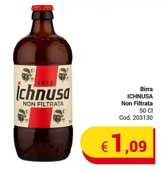 Centro Cash Birra ICHNUSA Non Filtrata 50 cl offerta