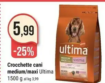 Supermercati Gulliver Ultima Sensitive Crocchette Cani Medium 1500g offerta