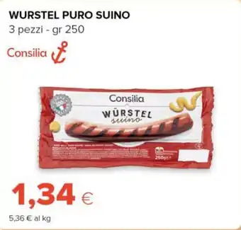 Tigre WURSTEL PURO SUINO 3 pezzi - gr 250 Consilia offerta