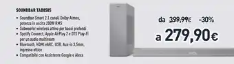 Unieuro Philips TAB8505/10 Altoparlante Soundbar Argento 2.1 Canali 200 W offerta