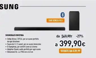 Unieuro Samsung HW-Q700A Nero 3.1.2 Canali offerta