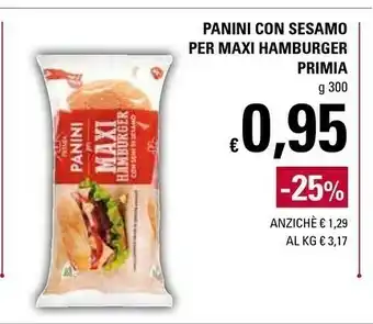 Basko Primia Panini Con Sesamo Per Maxi Hamburger offerta