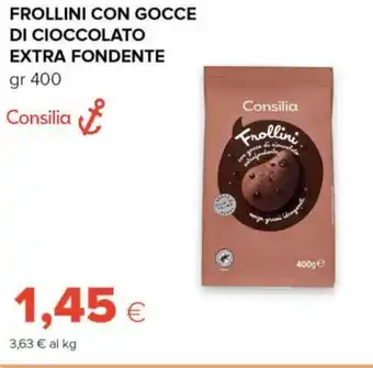 Tigre FROLLINI CON GOCCE DI CIOCCOLATO EXTRA FONDENTE gr 400 Consilia offerta