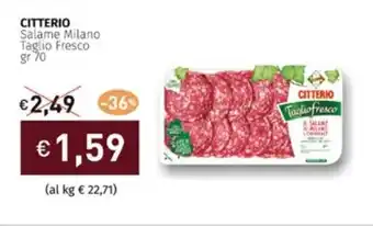 Prezzemolo e Vitale CITTERIO Salame Milano Taglio Fresco gr 70 offerta