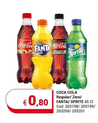 Centro Cash COCA COLA Regular/ Zero/ FANTA/ SPRITE 45 CI offerta