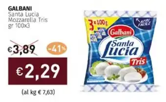 Prezzemolo e Vitale GALBANI Santa Lucia Mozzarella Tris gr 100x3 offerta