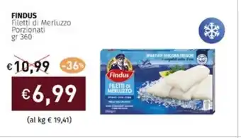 Prezzemolo e Vitale FINDUS Filetti di Merluzzo Porzionati gr 360 offerta