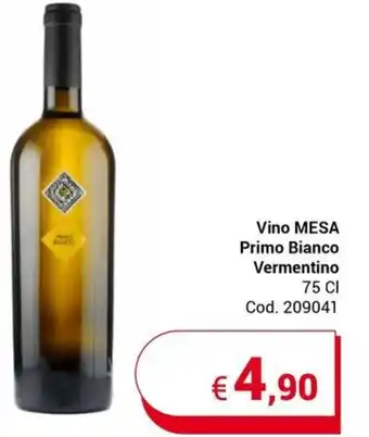 Centro Cash Vino MESA Primo Bianco Vermentino 75 CI offerta