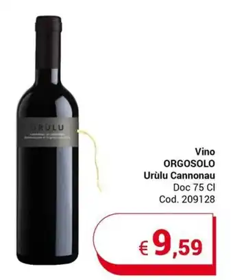 Centro Cash Vino ORGOSOLO Urùlu Cannonau Doc 75 Cl offerta