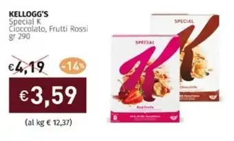 Prezzemolo e Vitale KELLOGG'S Special K Cioccolato, Frutti Rossi gr 290 offerta